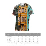 yanfind Adult Full Print T-shirts (men And Women) Apartment Buildings Architecture Sky Colours Building Exterior Colorful Colourful Commerce Empty Road