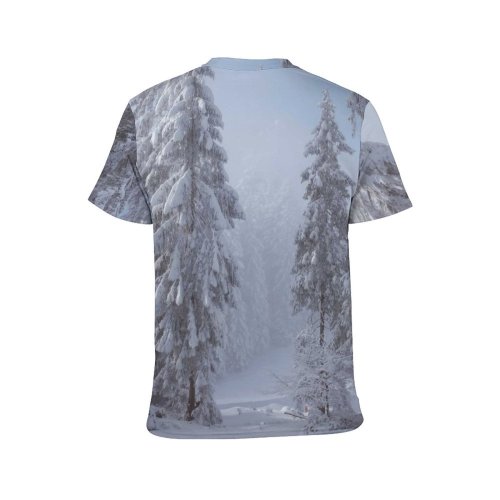 yanfind Adult Full Print T-shirts (men And Women) Botany Space Daytime Fog Forest Glade Grow Growth Haze High Idyllic Land
