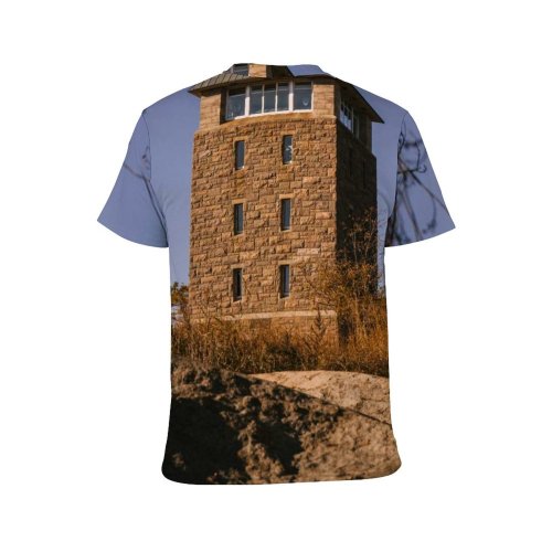 yanfind Adult Full Print T-shirts (men And Women) Architecture Brick Building Calm Cloudless Construction Design Destination District Exterior Facade