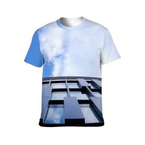 yanfind Adult Full Print T-shirts (men And Women) Architectural Design Architecture Sky Building City Clouds Contemporary Downtown Facade Futuristic Glass