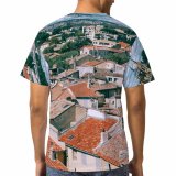 yanfind Adult Full Print T-shirts (men And Women) Apartment Architecture Attract Building City Cityscape Classic Cloudy Construction Dense Design Destination