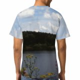 yanfind Adult Full Print Tshirts (men And Women) Landscape Woods Trees Flowers Lake Sky Clouds