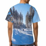 yanfind Adult Full Print T-shirts (men And Women) Beautiful Conifer Forest Freezing Frost Frosty Frozen Landscape Outdoors