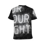 yanfind Adult Full Print T-shirts (men And Women) Brick Bw Fight Gym Motivation Motto Neon Light Nobody Right Rights Slogan