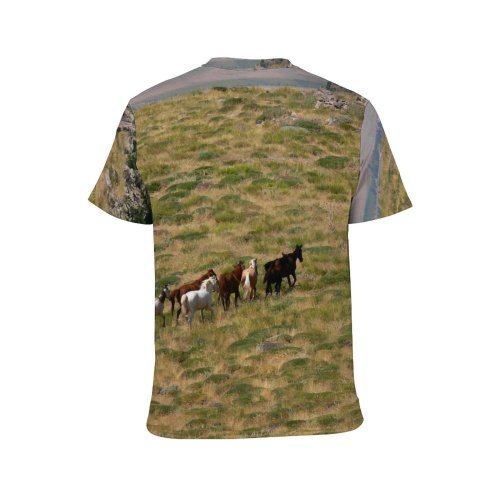 yanfind Adult Full Print T-shirts (men And Women) Field Agriculture Farm Grass Grassland Outdoors Rural Sheep Wildlife Pasture Goat