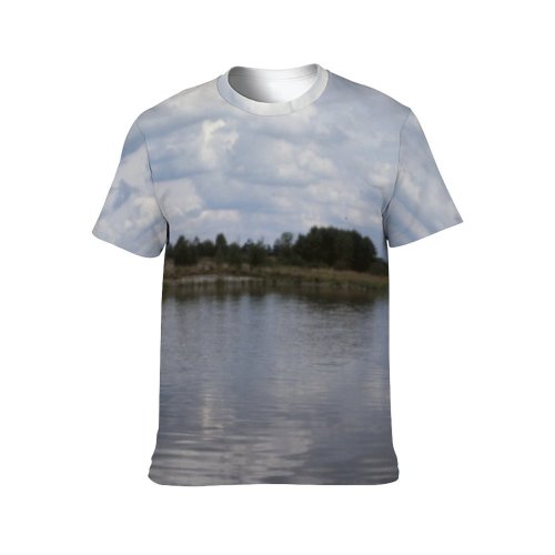 yanfind Adult Full Print T-shirts (men And Women) Landscape Trees Woods Forest Lake Sky Clouds