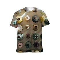yanfind Adult Full Print T-shirts (men And Women) Bobbin Craft Diversity Flatlay Manufacture Organized Overhead Rainbow Reel Sewing Sorted