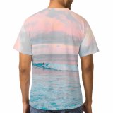 yanfind Adult Full Print T-shirts (men And Women) Beach Sunset Beautiful Breaking Crashing Golden Ocean Pastel Surf Surfboard Surfer