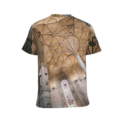 yanfind Adult Full Print T-shirts (men And Women) Architecture Attract Brick Wall Building Cathedral Ceiling Church City Classic Column Concrete