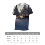 yanfind Adult Full Print T-shirts (men And Women) Building Calm Cool Countryside Evening Exterior Farm Field Freeze Frozen