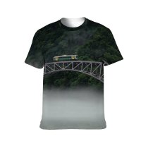yanfind Adult Full Print T-shirts (men And Women) Architecture Breathtaking Calm Cloudy Construction Dramatic Flora Fog Foliage Forest Gloomy