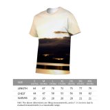 yanfind Adult Full Print T-shirts (men And Women) Landscape Sunset Lake Thingvellir Iceland Sky Clouds Sundown Reflection still Piece Shine-