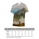 yanfind Adult Full Print T-shirts (men And Women) Wood Landscape Sunset Fog Mist Tree Travel Waterfall Rock Outdoors Rainbow