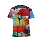 yanfind Adult Full Print T-shirts (men And Women) Art Summer Travel Design Fun Tourism Sunshade Umbrella Rainbow Coloring Nylon