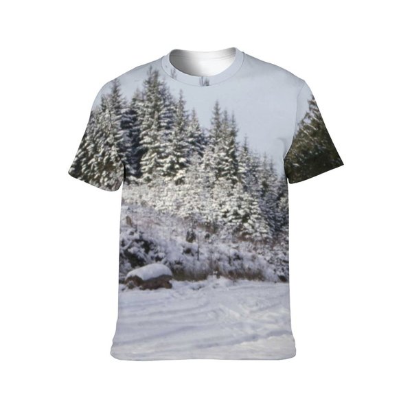 yanfind Adult Full Print Tshirts (men And Women) Landscape Trees Woods Winter Snow Scenery