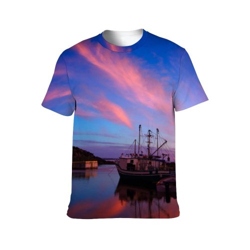 yanfind Adult Full Print Tshirts (men And Women) Autumn Beautiful Spain Boat Cloud Cloudscape Ship Colorful Ripple Dawn Dramatic Dusk
