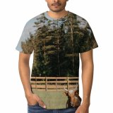 yanfind Adult Full Print T-shirts (men And Women) Cattle Cow Dairy Farm Farmland Field Landscape Lawn Meadow Outdoors Picturesque Rural