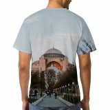 yanfind Adult Full Print T-shirts (men And Women) City Dawn Sunset Street Building Winter Architecture Tree Travel Church Outdoors Religion