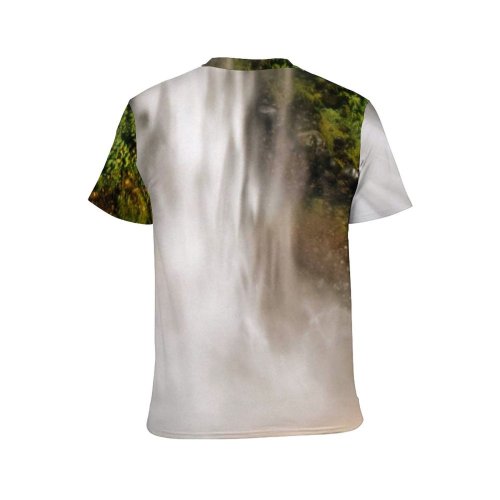 yanfind Adult Full Print T-shirts (men And Women) Wood Landscape Fog Mist Park Tree River Travel Motion