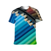 yanfind Adult Full Print T-shirts (men And Women) Creativity College Pastel Coloring Stationery Motley Crafts Tooling