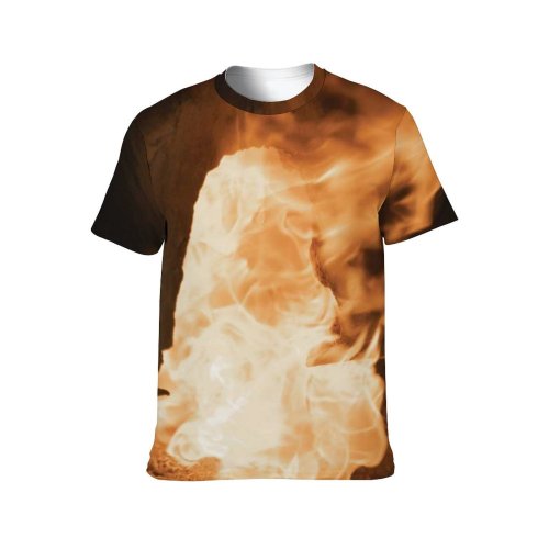 yanfind Adult Full Print T-shirts (men And Women) Firewood Hot Fireplace Flame Heat Energy Danger Bonfire Burn Ash Coal Burnt