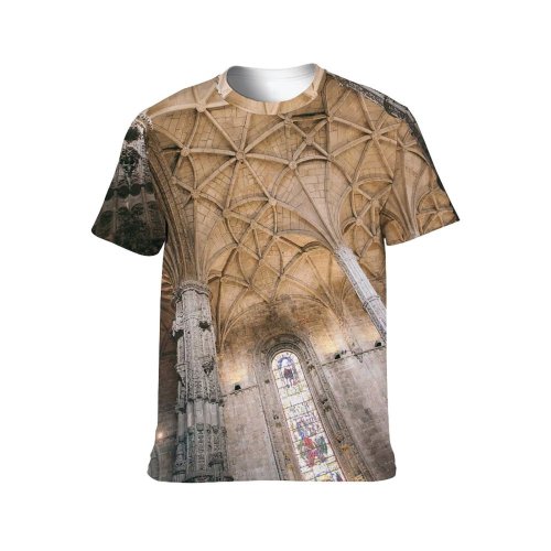 yanfind Adult Full Print T-shirts (men And Women) Architecture Attract Brick Wall Building Cathedral Ceiling Church City Classic Column Concrete