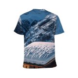 yanfind Adult Full Print T-shirts (men And Women) Breathtaking Building Calm Cottage Countryside Daylight Destination Dwell Freeze Frost Frozen Highland