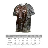yanfind Adult Full Print T-shirts (men And Women) Cattle Country Countryside Cow Daylight Farmland Field Grass Grassland Horns Landscape Outdoors