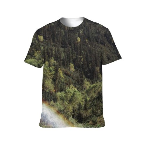yanfind Adult Full Print T-shirts (men And Women) Wood Landscape Fog Lake Tree River Fall Travel Reflection Idyllic Outdoors