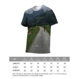 yanfind Adult Full Print T-shirts (men And Women) Asphalt Calm Cloud Cloudy Countryside Cow Daylight Daytime Field Flora Freedom