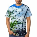 yanfind Adult Full Print T-shirts (men And Women) Droplets Glass Window Raindrops Rainy