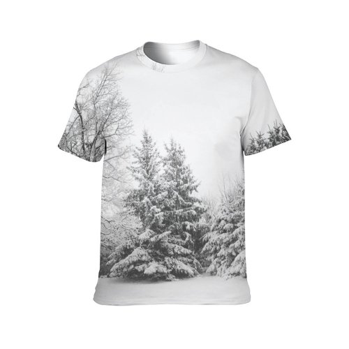 yanfind Adult Full Print T-shirts (men And Women) Branches Landscape Snow Snowy Trees Winter