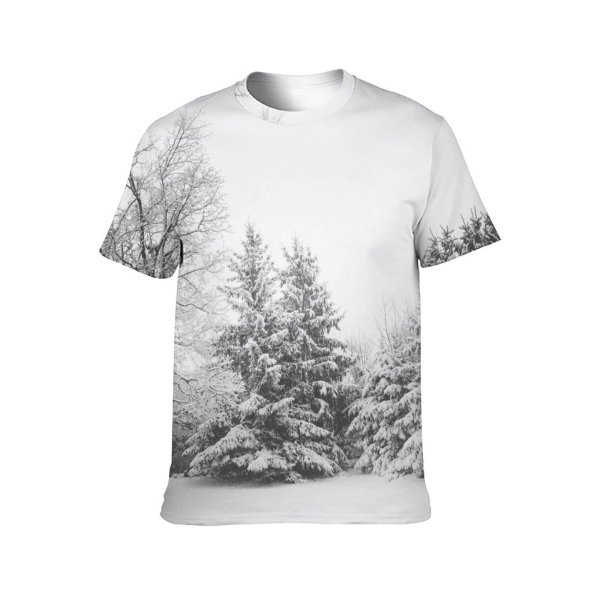 yanfind Adult Full Print T-shirts (men And Women) Branches Landscape Snow Snowy Trees Winter