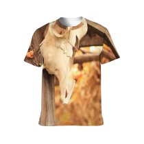 yanfind Adult Full Print T-shirts (men And Women) Art Attach Autumn Blurred Bull Countryside Cow Creepy Danger Daylight Daytime Death