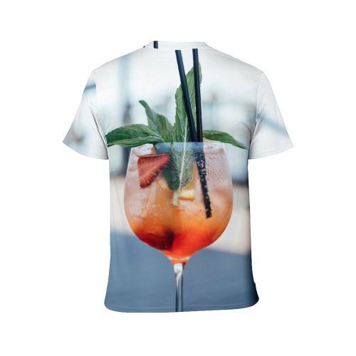 yanfind Adult Full Print T-shirts (men And Women) Summer Cocktail Glass Leaf Travel Health Outdoors Fruit Delicious Tropical Juice