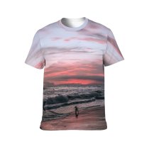 yanfind Adult Full Print T-shirts (men And Women) Bay Beach Clear Cloudy Coast Coastline Dog Foam Ocean Outdoors Pet
