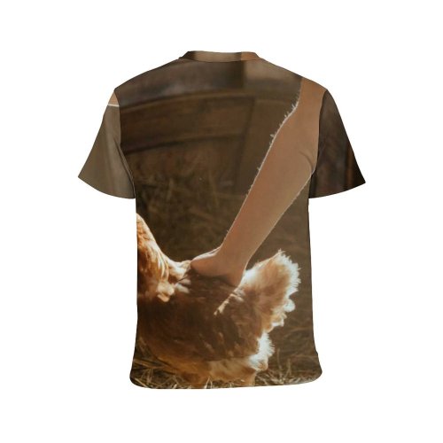 yanfind Adult Full Print T-shirts (men And Women) Barn Bird Caress Chicken Coop Farm Farmer Farming Female Fowl Girl Hay