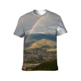 yanfind Adult Full Print T-shirts (men And Women) Light Dawn Landscape Sunset Storm Hill Travel Cloud Outdoors Valley