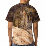 yanfind Adult Full Print T-shirts (men And Women) Desert Bush Grass Park Tree Travel Cat Outdoors Wild Leopard Safari