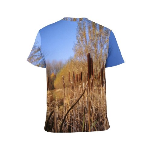 yanfind Adult Full Print T-shirts (men And Women) Landscape Trees Grass Whey Fields Woods