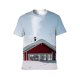 yanfind Adult Full Print T-shirts (men And Women) Sky Building Cool Cottage Countryside Freeze Frost Frozen Landscape Natural Outdoors