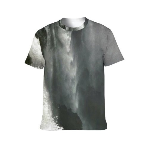 yanfind Adult Full Print T-shirts (men And Women) Wood Landscape Fog Mist Tree River Travel Motion Waterfall Rock