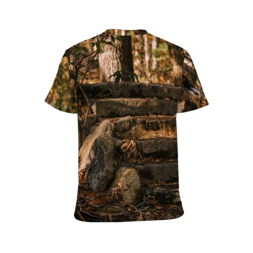 yanfind Adult Full Print T-shirts (men And Women) Architecture Autumn Calm Countryside Deciduous Fall Flora Foliage Footpath Forest