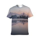 yanfind Adult Full Print T-shirts (men And Women) Architecture Beautiful Bled Building Church Dawn Daylight Dusk Europe Evening Fog Foggy