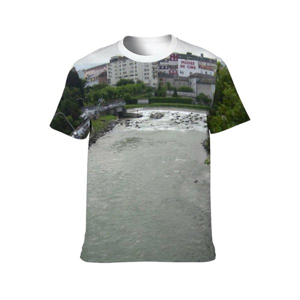 yanfind Adult Full Print Tshirts (men And Women) Lourdes France River Gave Pau Gavepau Landscape Buildings