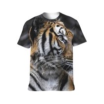 yanfind Adult Full Print T-shirts (men And Women) Attentive Biology Calm Cat Creature Daytime Ecosystem Endangered Fauna Forest Fur Gaze