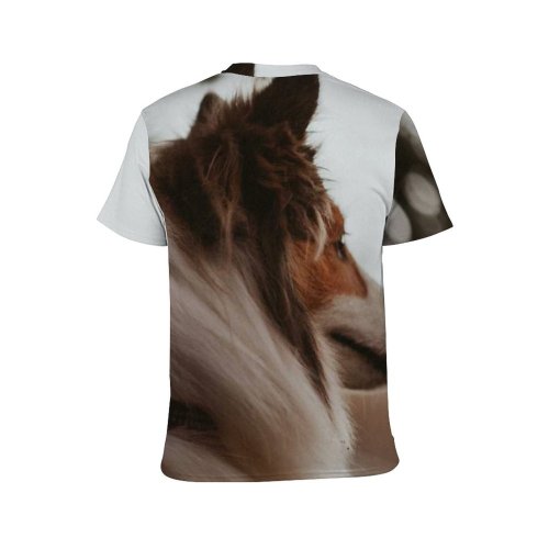 yanfind Adult Full Print T-shirts (men And Women) Snow Winter Dog Pet Cute Fur Wolf Portrait Outdoors Side