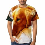 yanfind Adult Full Print T-shirts (men And Women) Dog Fur Golden Leather Pet