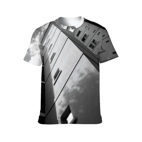 yanfind Adult Full Print T-shirts (men And Women) Architectural Design Architecture Building Clouds Exterior Glass Items High Shot