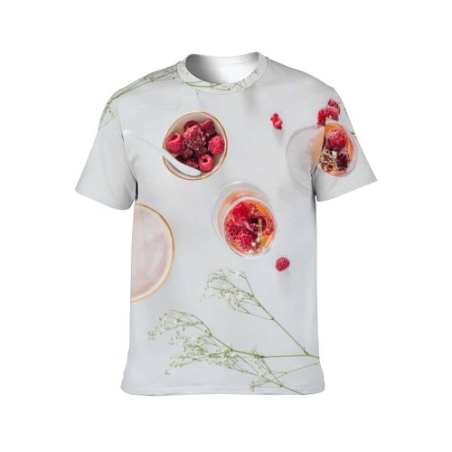 yanfind Adult Full Print T-shirts (men And Women) Art Summer Leaf Flower Design Sweet Creativity Decoration Fruit Flora Still